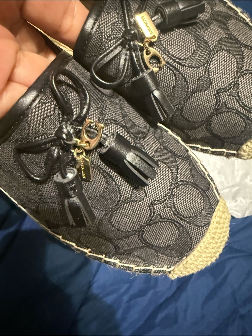Coach Carson Espadrilles in Black with Jute Trim used 3 times - Picture 8 of 10